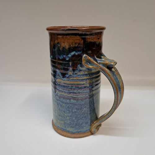 #250739 Beer Stein Blue/Brown/Red $22 at Hunter Wolff Gallery